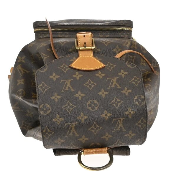 LOUIS VUITTON Montsouris GM Backpack Bag Monogram Leather Brown - Picture 5 of 15